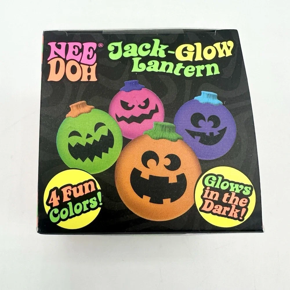 New Sealed NeeDoh Purple Jack Glow Pumpkin Halloween Glow In The Dark Schylling